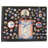 FRANKLIN ROOSEVELT COL; OF 78 BUTTONS, BADGES, BAN