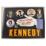 JOHN KENNEDY 1960 CAMPAIGN 6 ITEMS PLUS JACKIE 1ST