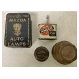 4 pcs-Chevy Wheel Cap, GE Tin, Amoco Oil Can