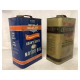 Allstate & Cross Country 10 Quart Motor Oil Cans