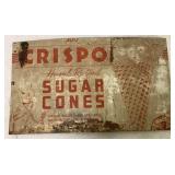 Tin Crispo Sugar Cones Sign