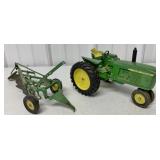 2 pcs- John Deere Die Cast Tractor & 3 Disc Plow