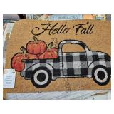 18x27 Door Mat Plaid Truck