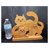 Wood Kitty Decor