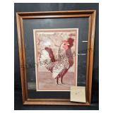 Framed Rooster Picture 14x18