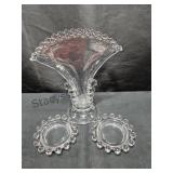 Imperial Candlewick Glass  Vase & Ashtrays