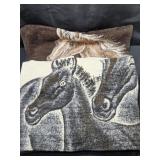 2 Laundered Throw Blankets  Horses Used