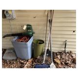 Shovel, 2 Rakes, Weed Eater Electric Blower