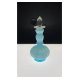 7" Fenton blue melon perfume bottle