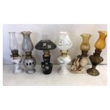 6 Miniature Oil Lamps