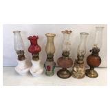 6 Miniature Oil Lamps