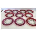 10 Kings Crown Ruby Thumbprint 8" Plates