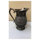 9" Vintage Silver Plate Water Pitcher