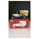 NOS diecast gold medal flower delivery truck bank