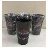 4 New Harley Davidson 6" Cups