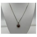 Sterling amber cabochon necklace