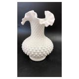 Fenton 7.5" Hobnail Ruffled Edge Vase