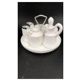 Fenton Hobnail Condiment Set