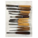 12 Vintage Wood Carving Tools