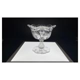 8" American brilliant crystal sawtooth compote