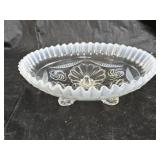 Fenton Opalescent Crimped Footed Bowl