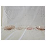 Pink Depression Glass Bon Bon and Candy Dishes