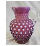 Fenton Plum Cranberry Opalescent Cream Pitcher