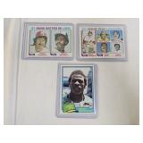 3 Vintage Topps MLB Sports Trading Cards