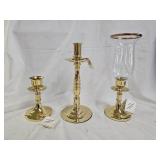 3 Copper Craft Brass Candle Holders