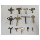 13 Vintage Clock Keys