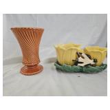 Vintage McCoy Vase and Double Planter