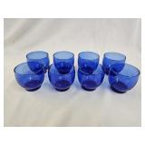 8 Cobalt Blue Cordial Glasses