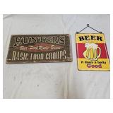 Hunters And Beer Advertising Signs