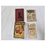 4 Vintage Miniature Novelty Books and Ephemera