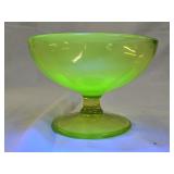 Vintage Yellow Uranium Glass Candy Dish