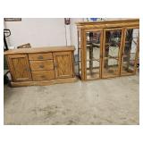 Oak Lighted China Cabinet/Server