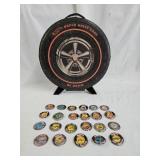 Vintage Hot Wheels Super Rally Case & Buttons