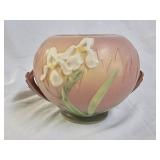 Roseville Pottery Iris Pink Double Handled Vase