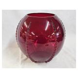 Martinsville Art Deco Ruby Red Glass Punch Bowl