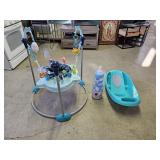 Baby Bounce Activity Seat, Bath Tub & Gift Bottle