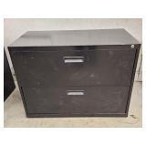 Black Metal 2 Drawer Lateral File Cabinet