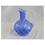 Fenton Blue Art Glass Opalescent Lattice Cruet