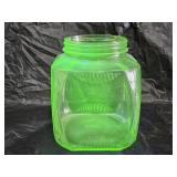 Vintage Green Uranium Glass Jar