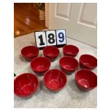 9 RED BOWLS IN MASTER BEDROOM