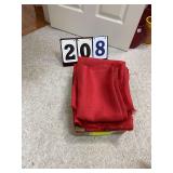 5 SMALL RED TABLECLOTHS IN MASTER BEDROOM