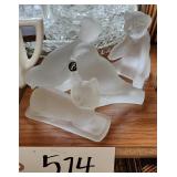 Smith Frosted Glass Animal Paperweights