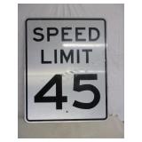 Speed Limit 45 Road Sign