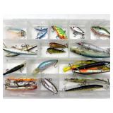 Fishing Lures in Plastic Tackle Box