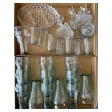 Coca-Cola Glasses, Divided Glass Dish, and