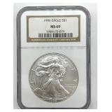 NGC Graded 1996 Silver Eagle MS 69- One Ounce